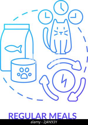 Regular meals blue gradient concept icon Stock Vector