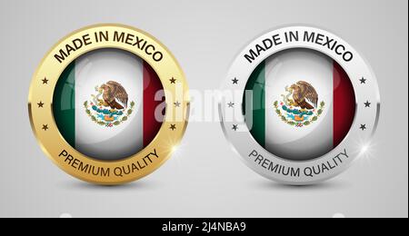 Made in Mexico graphics and labels set. Some elements of impact for the use you want to make of it. Stock Vector