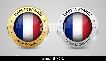 Made in France graphics and labels set. Some elements of impact for the use you want to make of it. Stock Vector