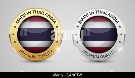 Made in Thailand graphics and labels set. Some elements of impact for the use you want to make of it. Stock Vector