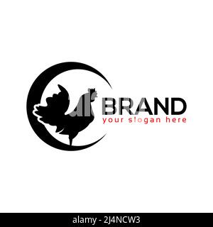 Rooster logo vector. Flat design. Vector Illustration on white background. Stock Vector