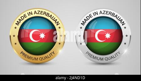 Made in Azerbaijan graphics and labels set. Some elements of impact for the use you want to make of it. Stock Vector