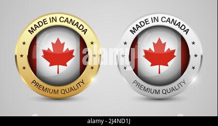 Made in Canada graphics and labels set. Some elements of impact for the use you want to make of it. Stock Vector