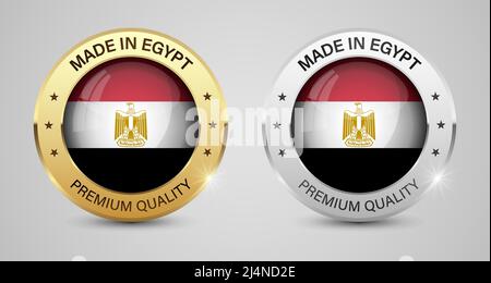 Made in Egypt graphics and labels set. Some elements of impact for the use you want to make of it. Stock Vector