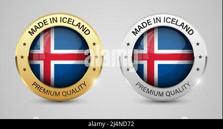 Made in Iceland graphics and labels set. Some elements of impact for the use you want to make of it. Stock Vector