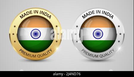 Made in India graphics and labels set. Some elements of impact for the use you want to make of it. Stock Vector