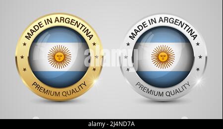 Made in Argentina graphics and labels set. Some elements of impact for the use you want to make of it. Stock Vector