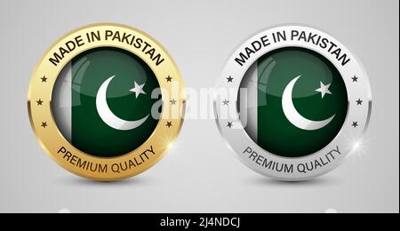 Made in Pakistan graphics and labels set. Some elements of impact for the use you want to make of it. Stock Vector