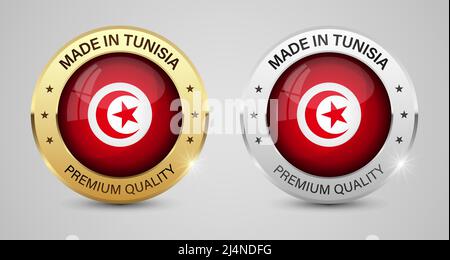 Made in Tunisia graphics and labels set. Some elements of impact for the use you want to make of it. Stock Vector