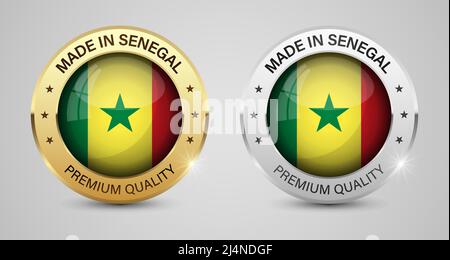 Made in Senegal graphics and labels set. Some elements of impact for the use you want to make of it. Stock Vector