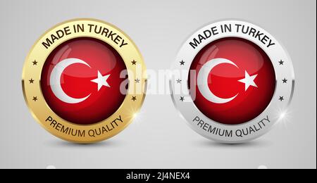 Made in Turkey graphics and labels set. Some elements of impact for the use you want to make of it. Stock Vector
