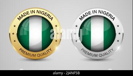 Made in Nigeria graphics and labels set. Some elements of impact for the use you want to make of it. Stock Vector