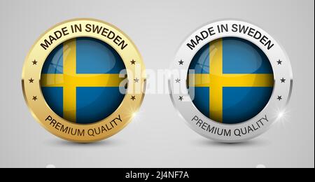 Made in Sweden graphics and labels set. Some elements of impact for the use you want to make of it. Stock Vector