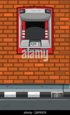 ATM machine street scene illustration Stock Vector Image & Art - Alamy