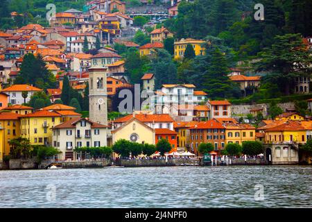 The village of Torno on the shores of Lake Como in northern Italy Stock Photo