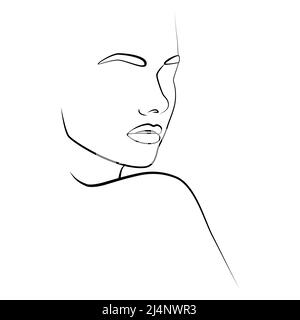 Vector abstract creative background. In a minimalistic fashion style with a portrait of a female face. Design templates for social networks Stock Vector