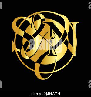 Alphabet letters Initials Monogram logo SN, NS, S and NYS or N&S free to downloads designs Stock Vector