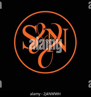 Alphabet letters Initials Monogram logo SN, NS, S and NYS or N&S free to downloads designs Stock Vector