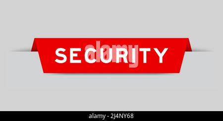 Red color inserted label with word on gray background Stock Vector