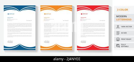 creative a4 size business letterhead design template Stock Vector