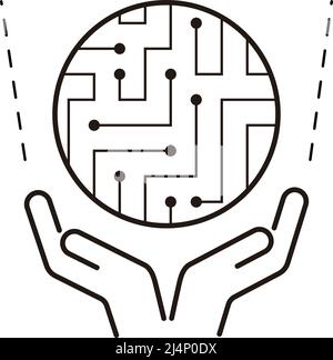 Metaverse Technology Concepts, hands holding the virtual reality earth Stock Vector