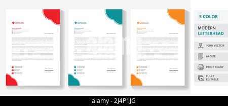 Abstract Corporate simple Business Style Letterhead Design. Print Ready letterhead Design Stock Vector