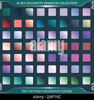 Mega set collection soft pastel gradients palettes combinations Premium Vector Stock Vector