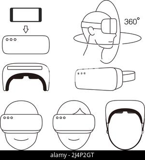 Virtual reality glasses icon set. vector illustration Stock Vector