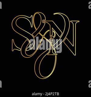 Alphabet letters Initials Monogram logo SN, NS, S and NYS or N&S free to downloads designs Stock Vector
