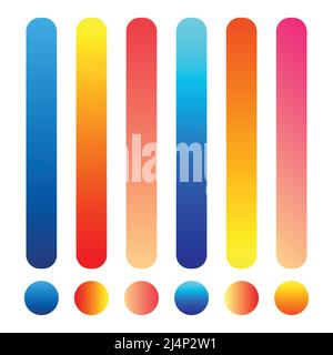 Beautiful gradient collection. multicolor green purple yellow orange pink cyan circle gradients, colorful soft round buttons vector set Premium Vector Stock Vector