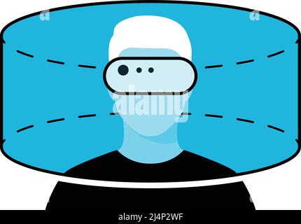 Metaverse Virtual Reality Concepts. 360 degrees view, Future technology concept. Stock Vector