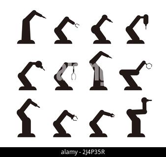robot machine arm icons, vector illustration Stock Vector