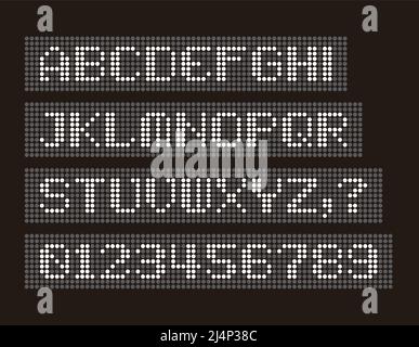 Led alphabet and number, vector illustration Stock Vector