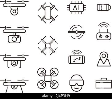 Quadcopter and drone icons, vector illustration Stock Vector