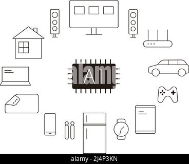 Circuit board, Artificial intelligence IOT concept, electric product, smart home Stock Vector