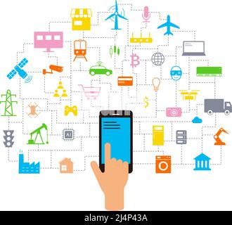 Artificial intelligence connects the future, vector illustration Stock Vector