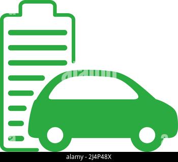 Green electric self-driving car icon Stock Vector