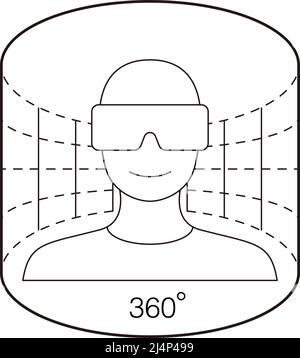 Metaverse Virtual Reality Concepts. 360 degrees view, Future technology concept. Stock Vector