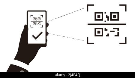 QR Recognition System concept, smart phone scanning the barcode, vector illustration Stock Vector