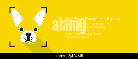 Dog face ID, facial Recognition System concept icons, take a picture Stock Vector