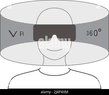 Metaverse Virtual Reality Concepts. 360 degrees view, Future technology concept. Stock Vector