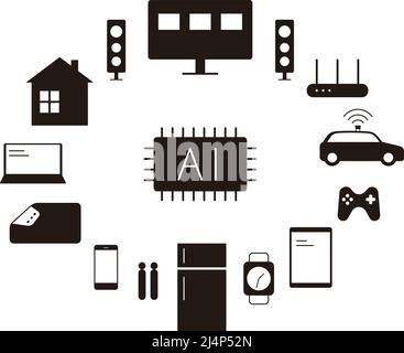 Circuit board, Artificial intelligence IOT concept, electric product, smart home Stock Vector