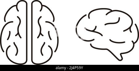 Human organ brain flat icon, vector illustration Stock Vector