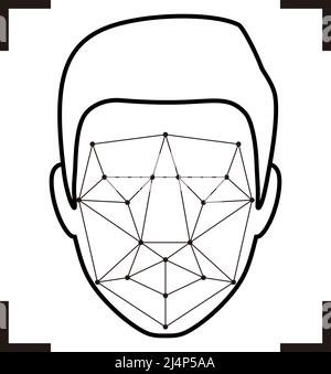Face ID, facial Recognition System concept icons, biometric identification, personal verification, simple vector illustration Stock Vector