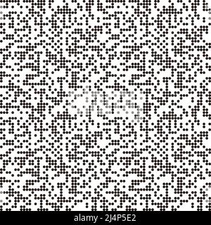 Pattern with QR code circles, dotted background. Seamlessly repeating. Stock Vector
