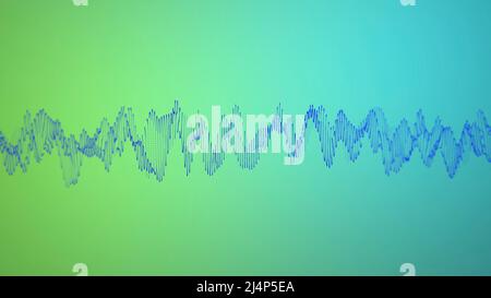 3d visualization of sound waves and vibrations on a gradient colored background. Technology, artificial intelligence, science, dataset concept. High quality 3d illustration Stock Photo