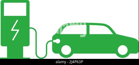 Green electric self-driving car icon Stock Vector