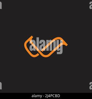 letter w infinity line unique line geometric logo vector Stock Vector