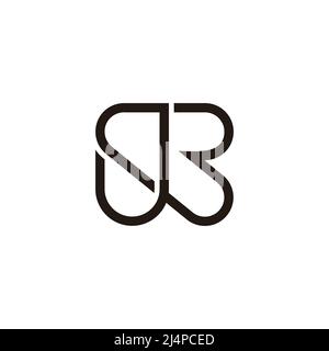 letter gr simple geometric line logo vector Stock Vector