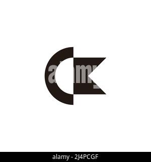 letter ck simple linked geometric logo vector Stock Vector